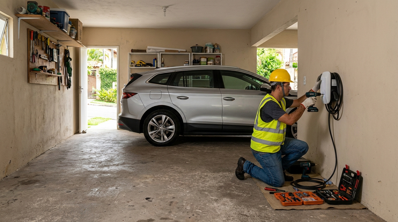 Instalação em garagem ou condomínio em Santos‑SP